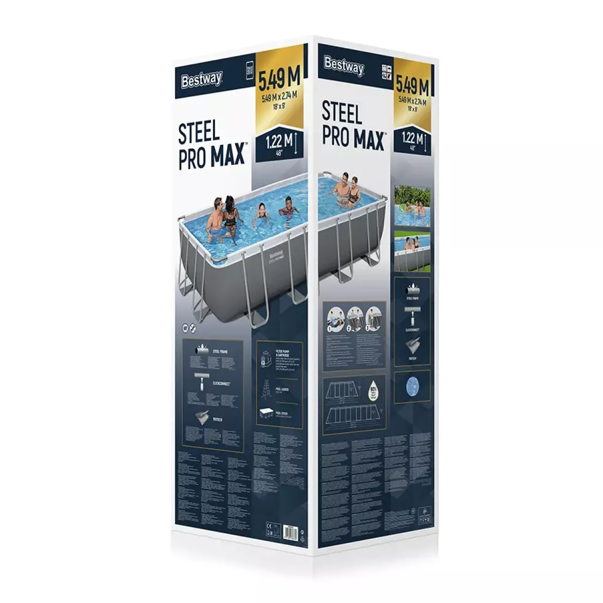 Каркасный бассейн 549x274x122 см, прямоугольный, с аксессуарами, BESTWAY 56465 Каркасный бассейн 549x274x122 см, прямоугольный, с аксессуарами, BESTWAY 56465
